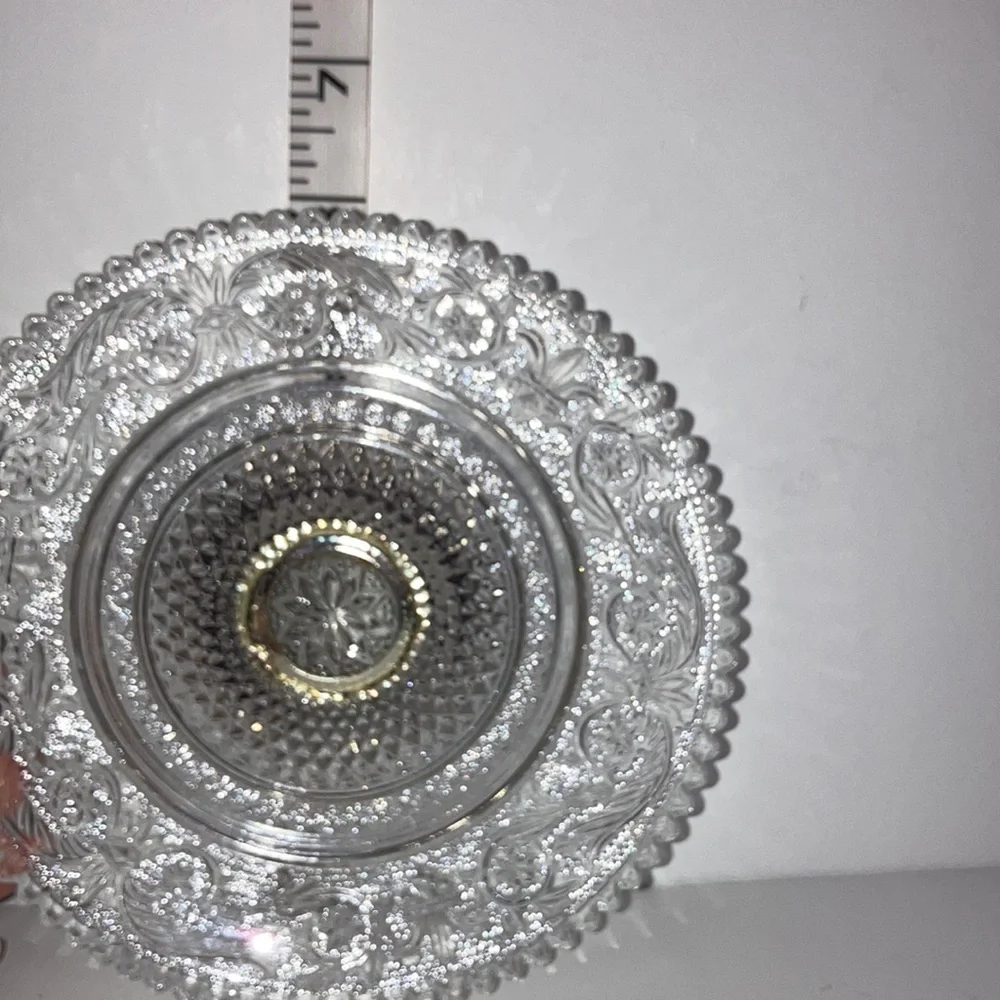 Silver Plated Pedestal‎ Stand Glass Top for Serving or Candle Holder